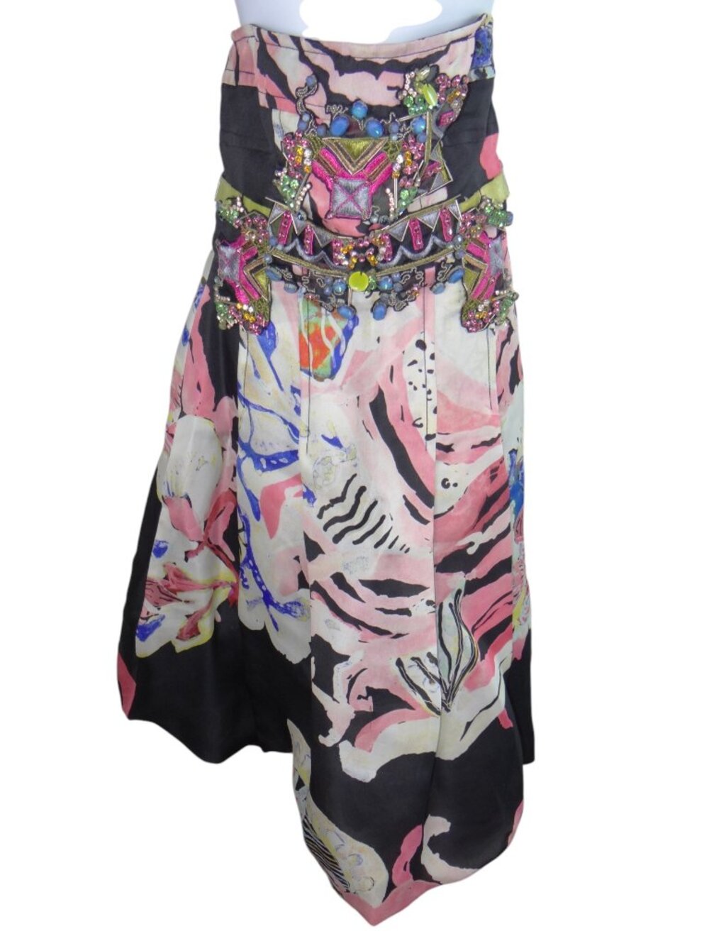 Christian Lacroix Rare Vintage Strapless Embellished Floral Cocktail Dress‎